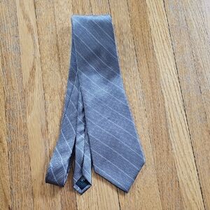 DNKY Men's Elegant Gray Striped Tie Warm Tan Grey